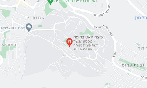 מפת סניף פיצה האט חיפה טכניון