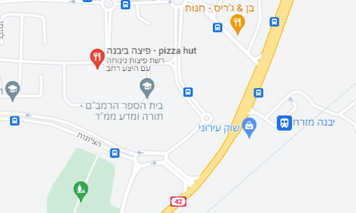 מפת סניף פיצה האט יבנה