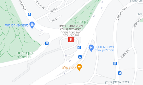 מפת סניף פיצה האט ירושלים ניות