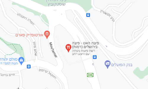 מפת סניף פיצה האט ירושלים רמות